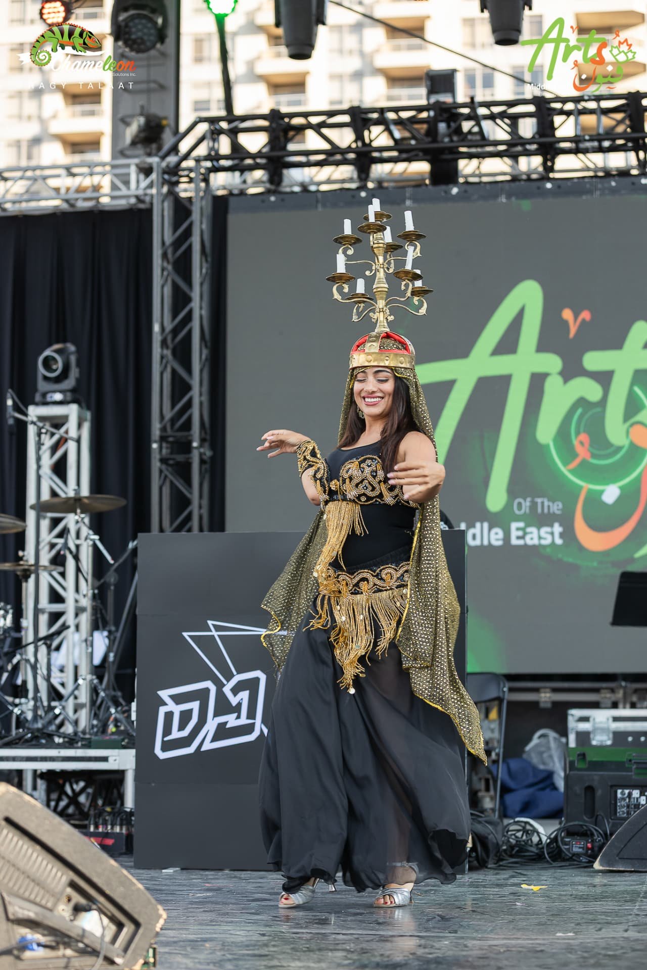 Dancer with a candelabra headdress at AMEF 2
