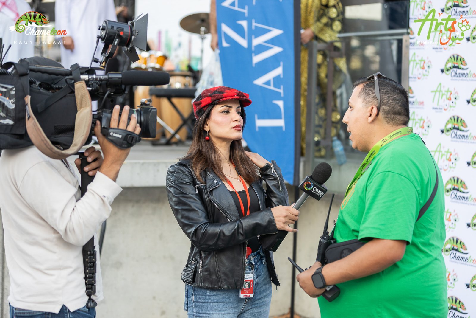 Television interview at the AMEF 2 media wall