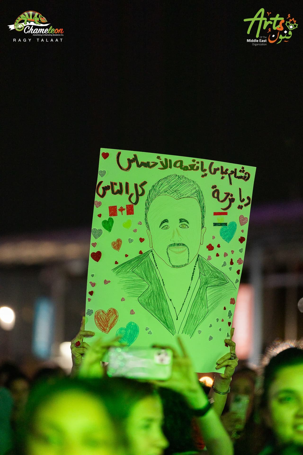 A fan's hand-drawn sign held up in the crowd